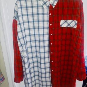 SHEIN Women's Dual-Color Plaid Long Sleeve Dress